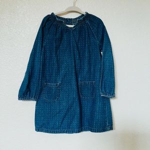 SOLD 4T Crazy8 Polka Dot Denim Dress with Front Pockets